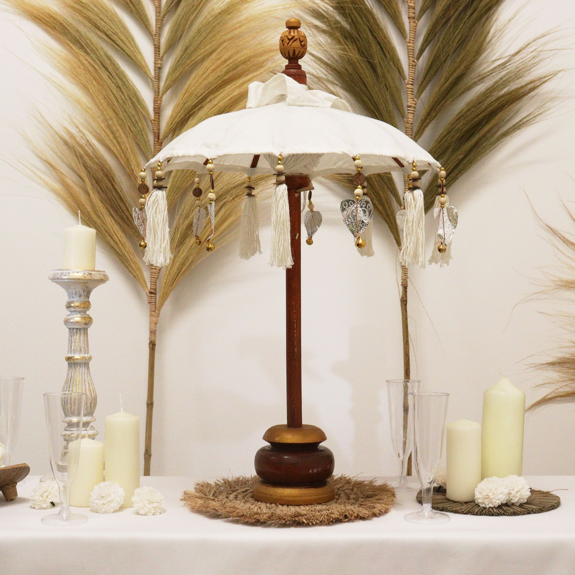 Bali Home Decor Parasol - Canvas - Natural- 40cm - Image 8