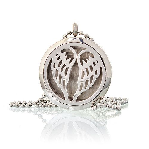 Aromatherapy Diffuser Necklace - Angel Wings 30mm - Image 3