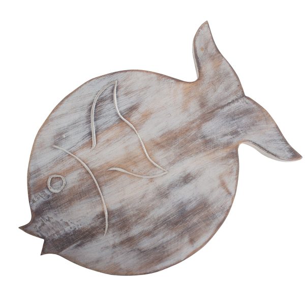 Albasia Wood Fish Stand - Whitewash - Image 5