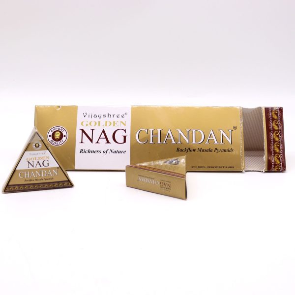 42g Jumbo Golden Nag - Chandan Backflow Incense Cones - Image 4