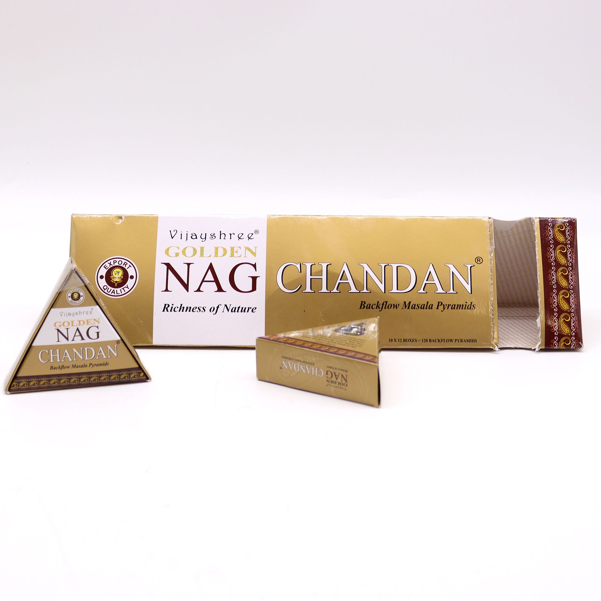 42g Jumbo Golden Nag - Chandan Backflow Incense Cones - Image 4