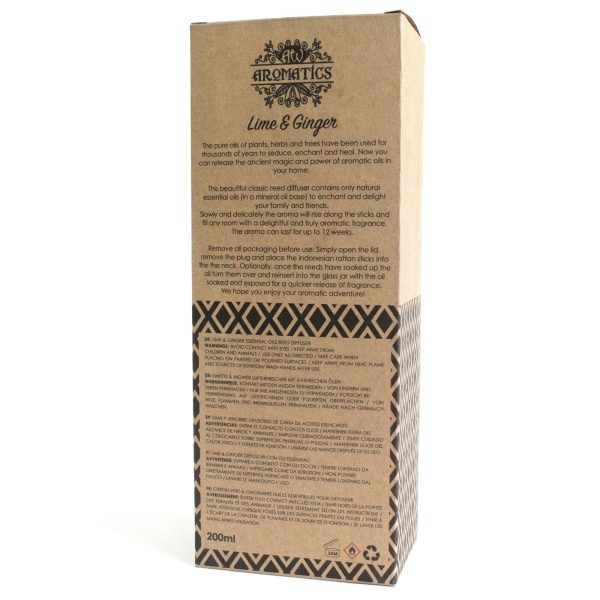 200ml Lime & Ginger Essential Oil Reed Diffuser - Image 4