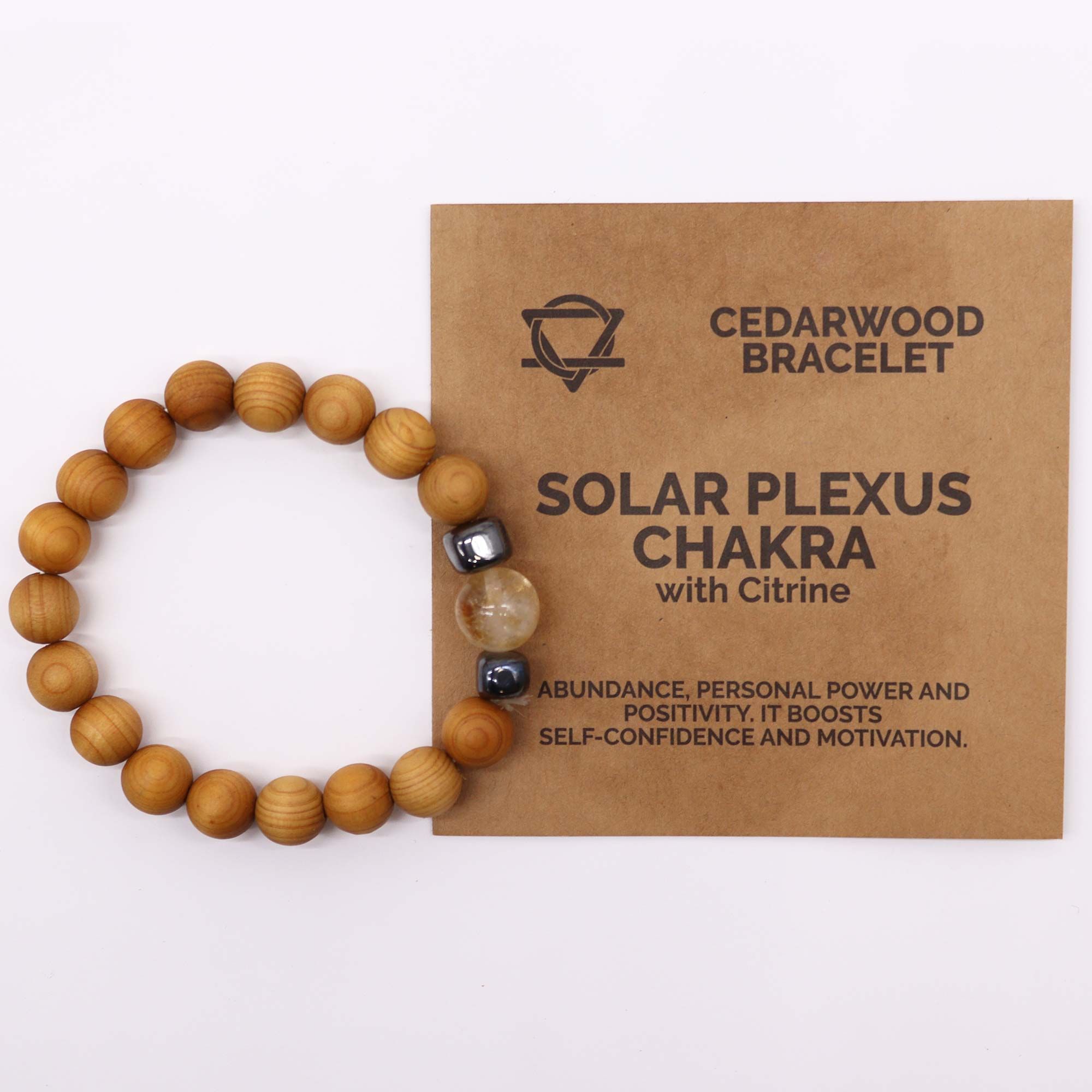 Cedarwood Solar Plexus Chakra Bangle with Citrine - Image 2