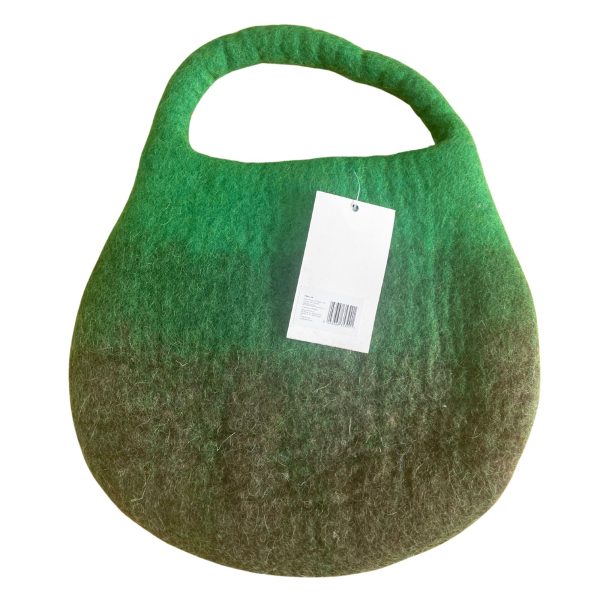 Water Felted Bee Bag - One Handle with Magnet - Garden Greens