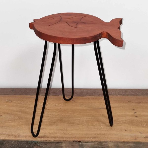 Albasia Wood Fish Stand - Terracotta - Image 3
