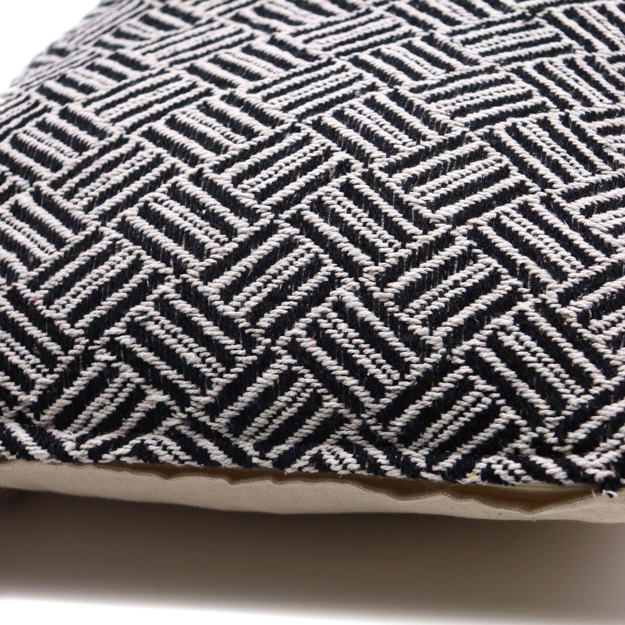 Classic Cushion Cover - Criss-Cross Black - 40x40cm - Image 2