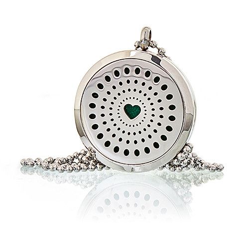 Aromatherapy Diffuser Necklace - Diamonds Heart 30mm - Image 5