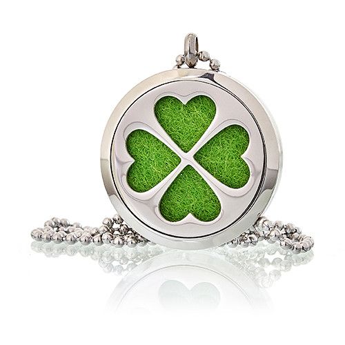 Aromatherapy Diffuser Necklace - Four Leaf Clover 30mm - Image 2