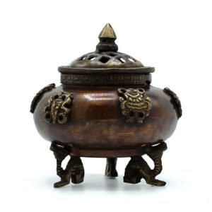 bG9jYWw6Ly9tZWRpYS85TS8yRS82MFIzMEMxRzZXUzMyRTlNLzVmZDlhYzExLmpwZWc-1.jpg Brass Tibetan Incense Burner - Six Symbols Standing Pot