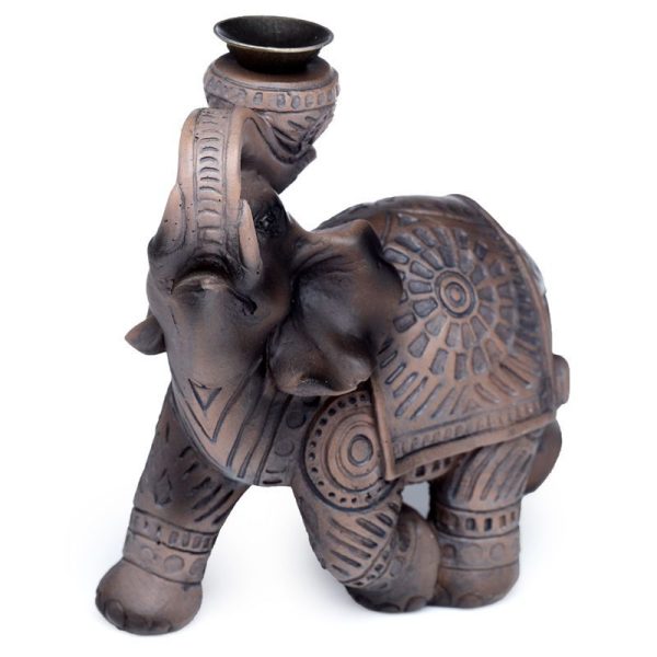 Wood Effect Elephant Backflow Incense Burner - Image 3