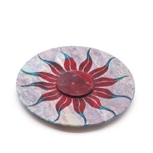 bG9jYWw6Ly9tZWRpYS85Ti80RC82MFIzMEMxRzZXVDM0RDlOL2Q5ZDI4NWJjLmpwZWc.jpg Soapstone Disc Incense Holder - Sun Flower (5 stick holder)