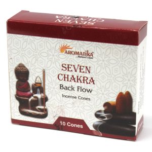 bG9jYWw6Ly9tZWRpYS85Ti9HQy82MFIzMEMxRzZNVEtHQzlOLzE1ZjM4OTJiLmpwZWc.jpg Aromatica Backflow Incense Cones - 7 Charkras