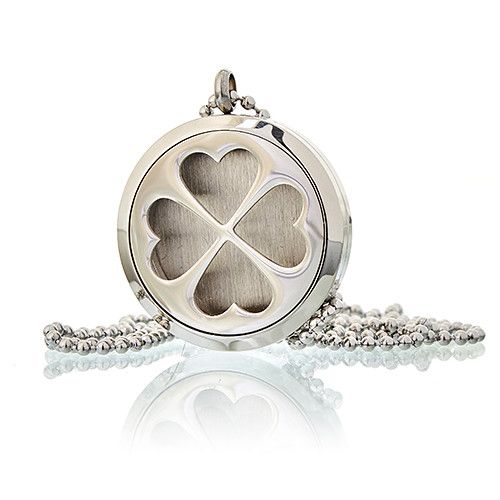 Aromatherapy Diffuser Necklace - Four Leaf Clover 30mm - Image 3