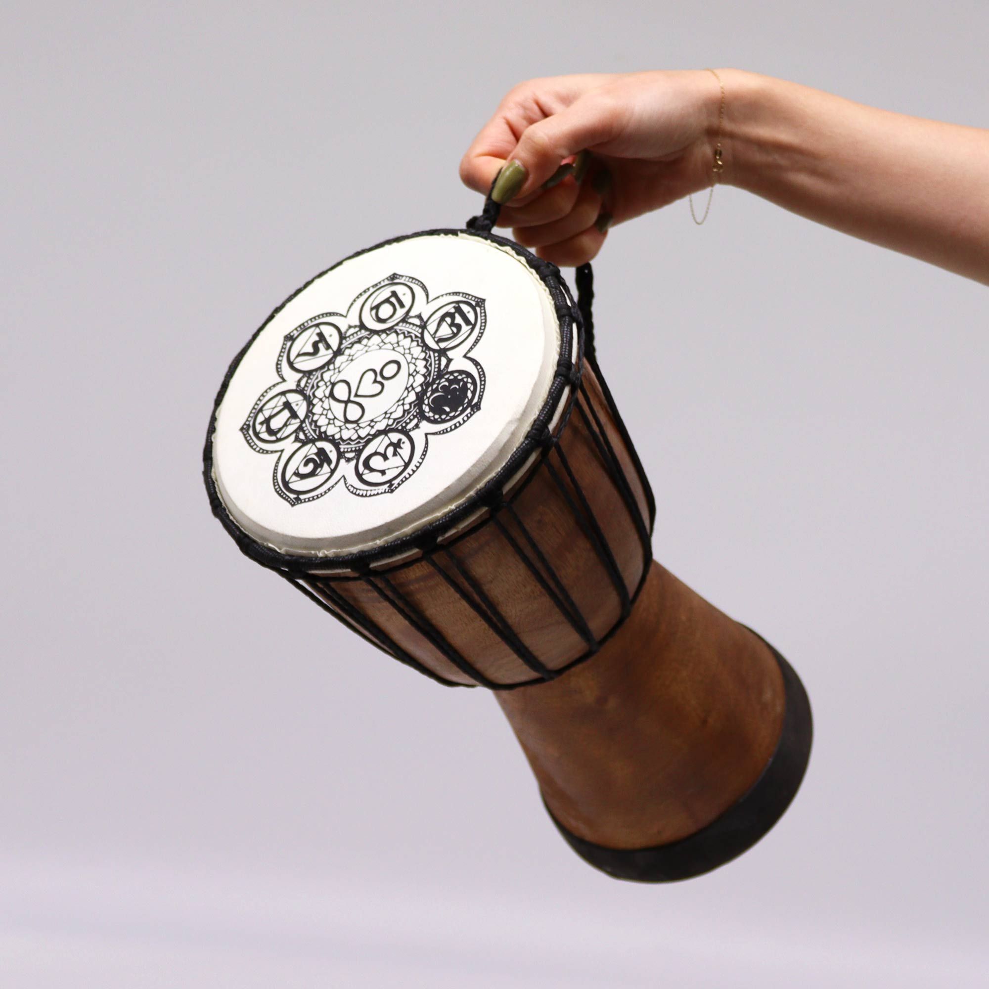 Chakra Wide Top Djembe Drum - 17cm - Image 4