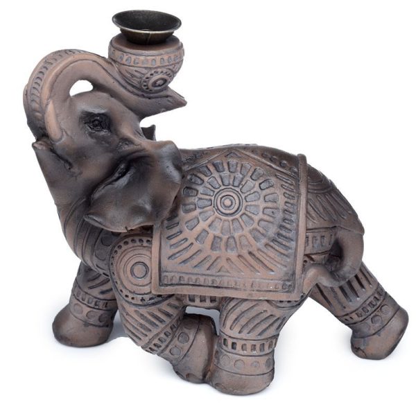Wood Effect Elephant Backflow Incense Burner - Image 2