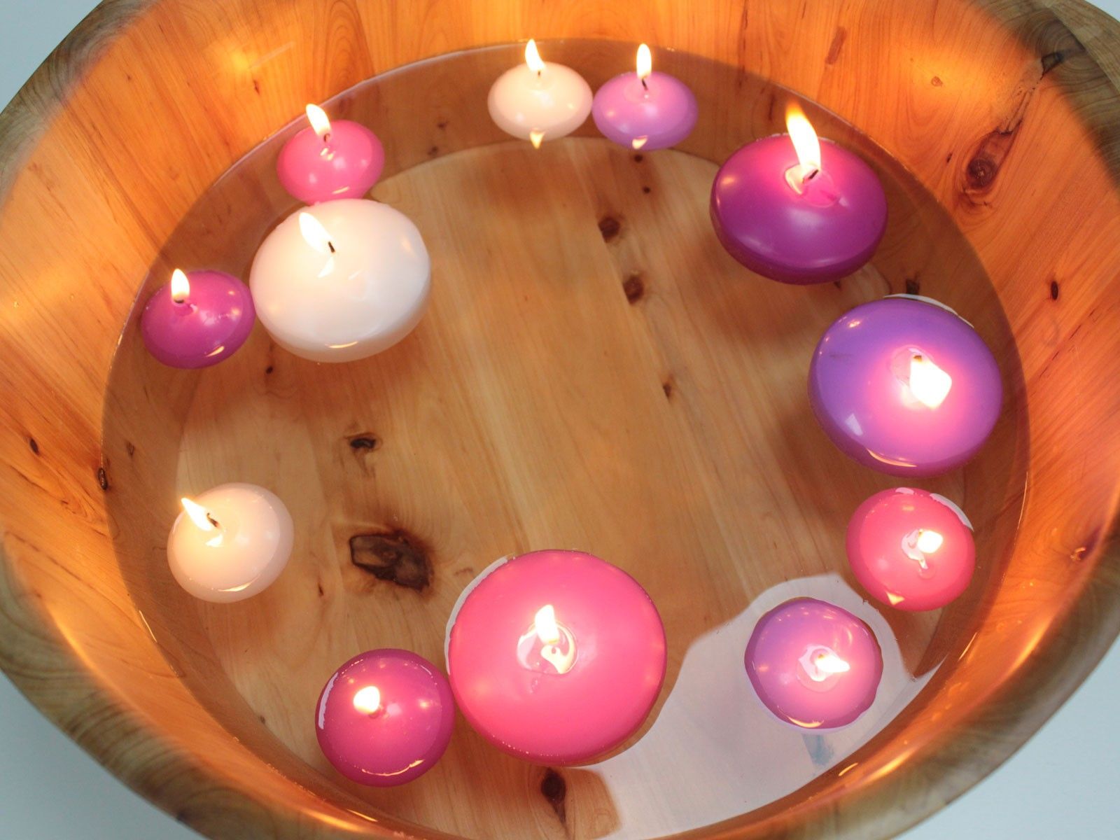 3x Large Floating Candle - Pink - Image 3