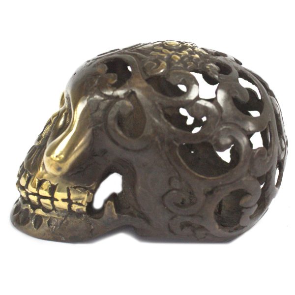 Vintage Brass Skull - Lrg - Image 5