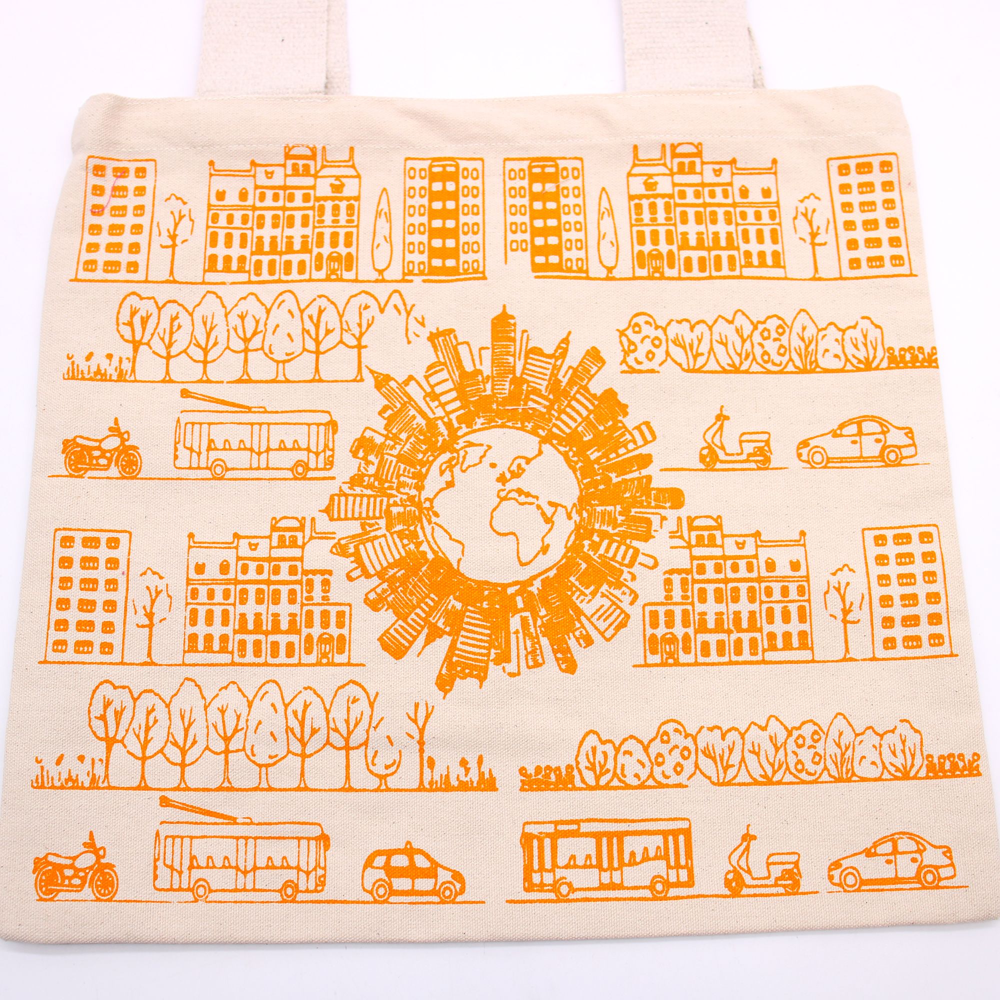 Big Cotton Shopping Bag - 38x42cm - City Life - 10oz - Image 4