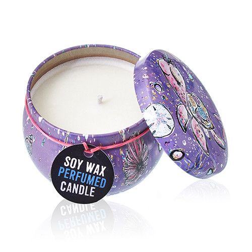 Art Tin Candle - Assorted Design - Sea life - Rasberry - Image 7