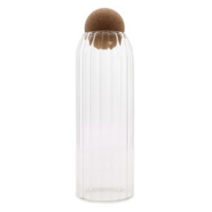 bG9jYWw6Ly9tZWRpYS85Ui82RC82MFIzMEMxSDc0UjM2RDlSL2I0NzFiMDgzLmpwZWc.jpg Cottage Cork-Ball Glass Jar - Ribbed - 25cm