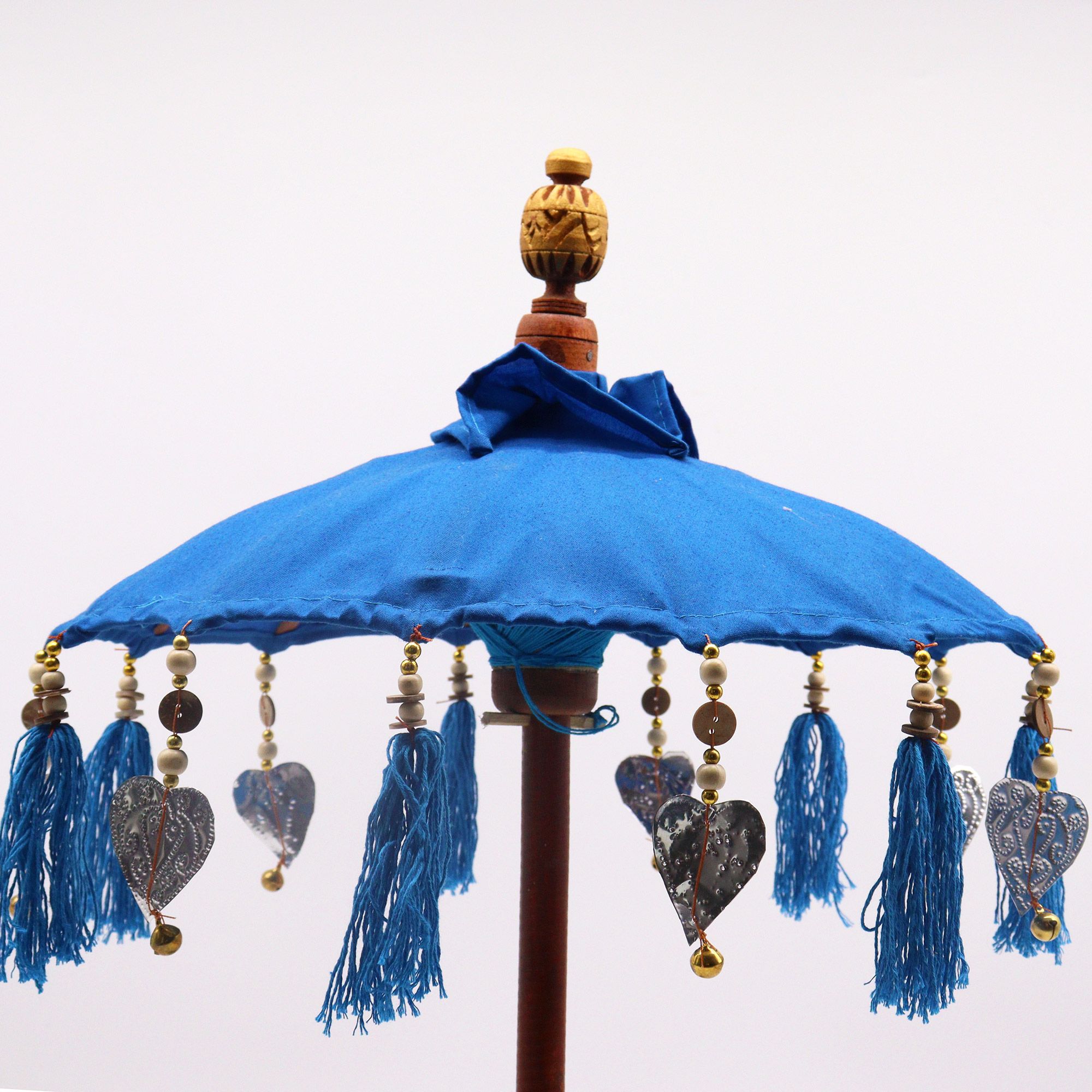 Bali Home Decor Parasol - Cotton - Blue- 40cm - Image 2