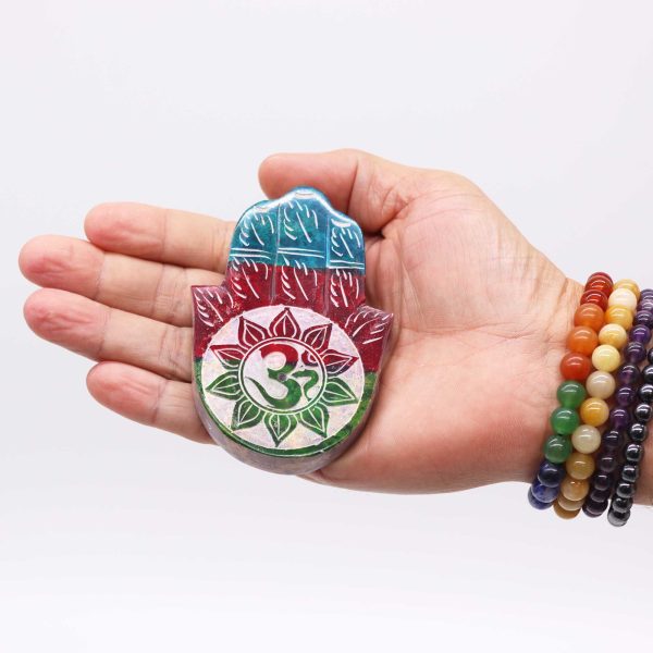 Soapstone Hamsa Incense Holder - OM - Image 3