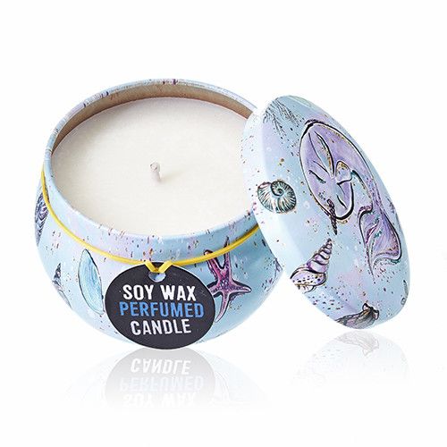 Art Tin Candle - Assorted Design - Sea life - Rasberry - Image 9