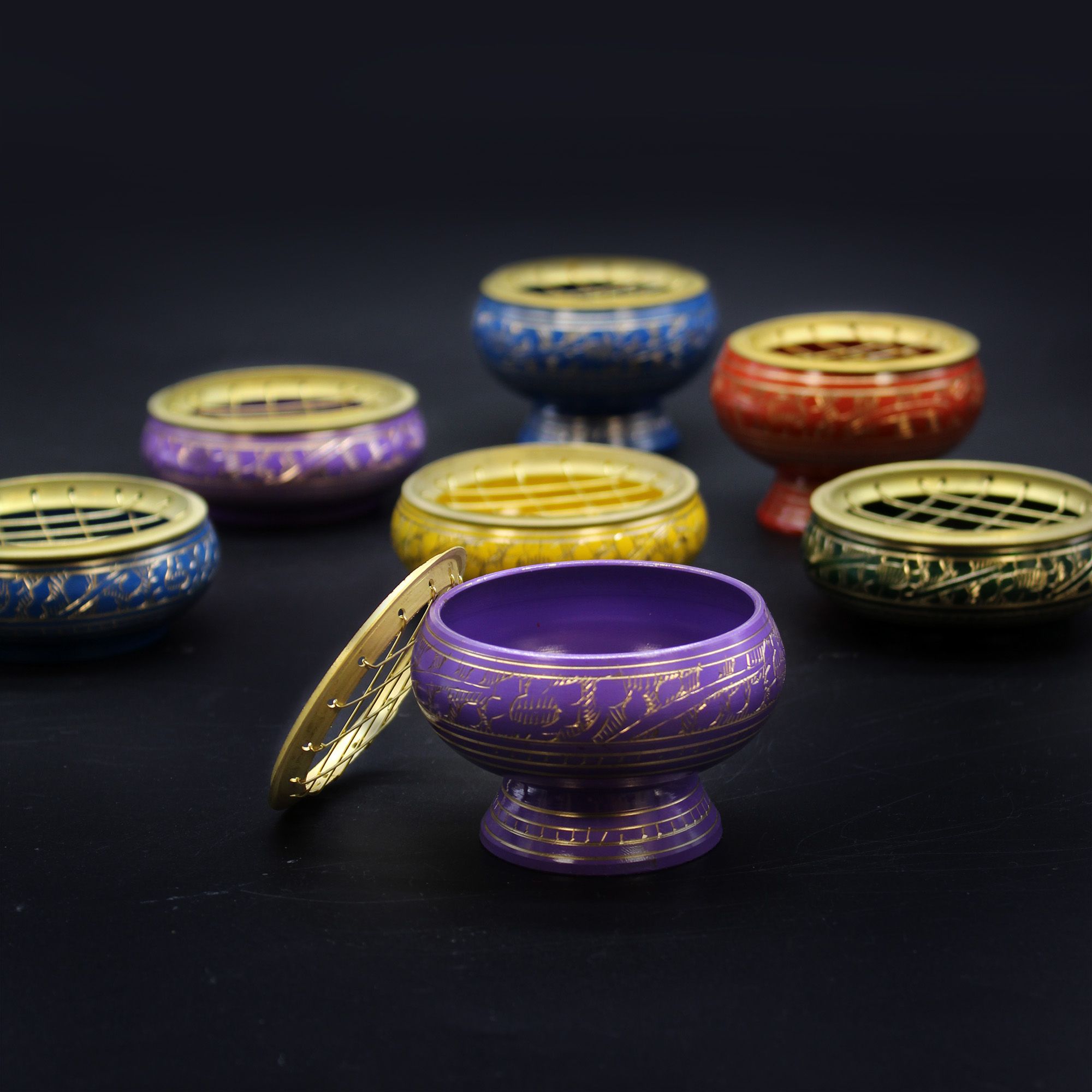 Chakra Tall Charcoal Incense Jar - Crown - Image 4