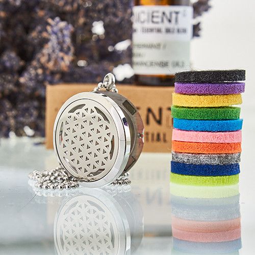 Aromatherapy Diffuser Necklace - Flower  of Life 30mm - Image 2