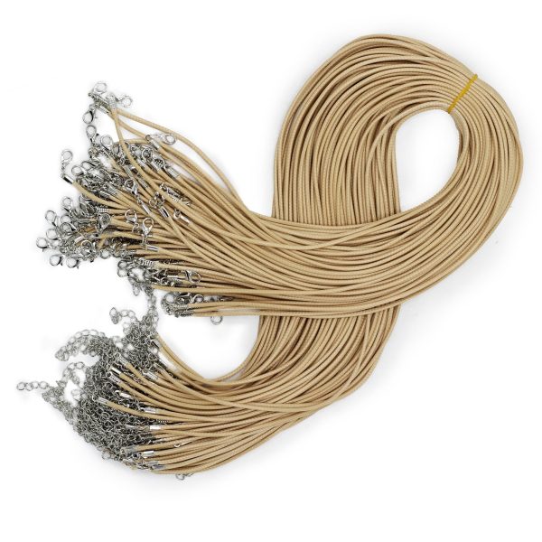 Waxed Pendant Cord -  2mm x 55cm - Tan 117 - Image 2
