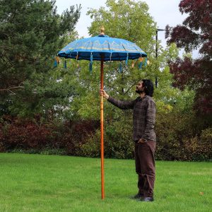 bG9jYWw6Ly9tZWRpYS8xRy9HRC82MFIzMEMxSjY0UktHRDFHLzViOTUzYmQ4LmpwZw.jpg Bali Patio Parasol - Cotton - Turquoise Decor - 1.5m