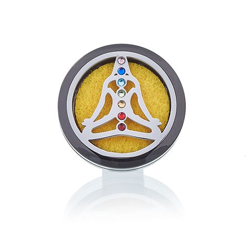 Car Diffuser Kit - Pewter Yoga Chakra - 30mm - Image 3