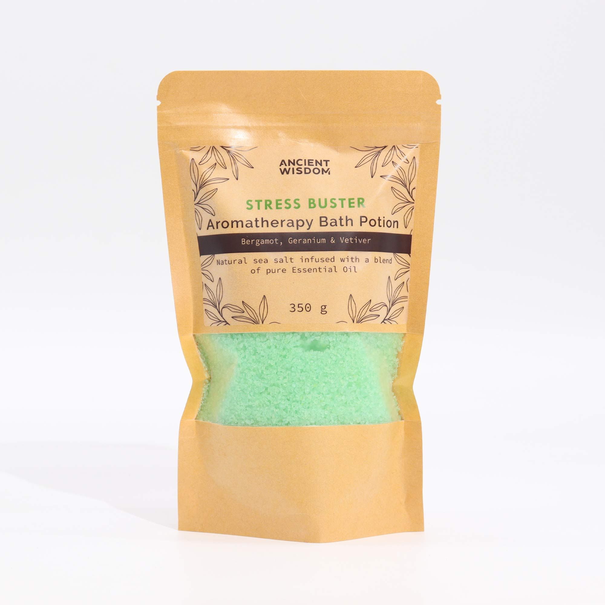Aromatherapy Bath Potion in Kraft Bag 350g - Stress Buster - Image 2