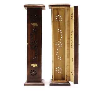 bG9jYWw6Ly9tZWRpYS8xSi9HRS82MFIzMEMxRzZNU0tHRTFKL2ZkYTJmNzE3LmpwZWc.jpg Square Incense Tower - Brass inlay - Mango Wood