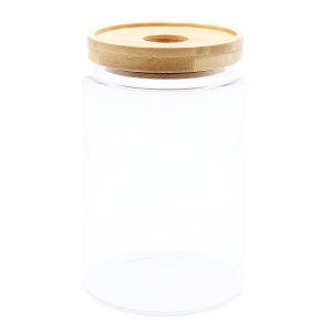 bG9jYWw6Ly9tZWRpYS8xSi9KRC82MFIzMEMxRzZSUjNKRDFKLzcwZTFlODNlLmpwZWc.jpg Cottage Bamboo Glass Jar - 15cm