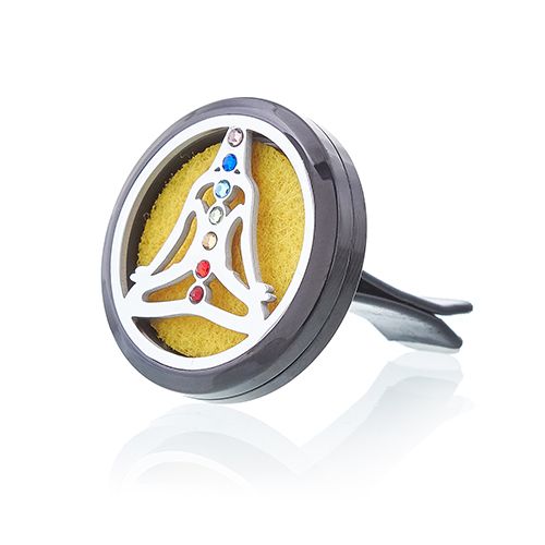 Car Diffuser Kit - Pewter Yoga Chakra - 30mm - Image 4