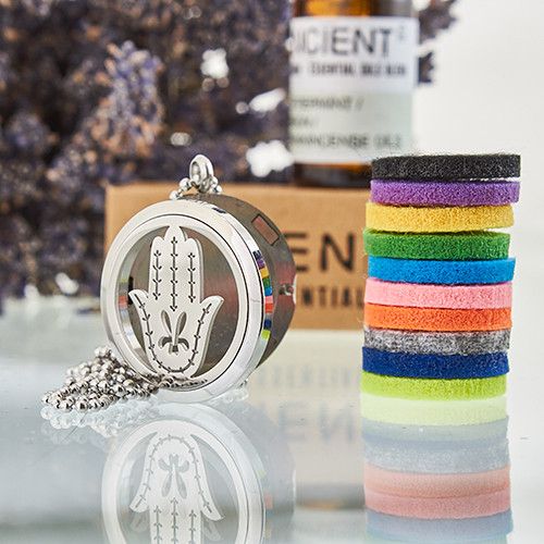 Aromatherapy Diffuser Necklace - Hand of Fatima 30mm - Image 2