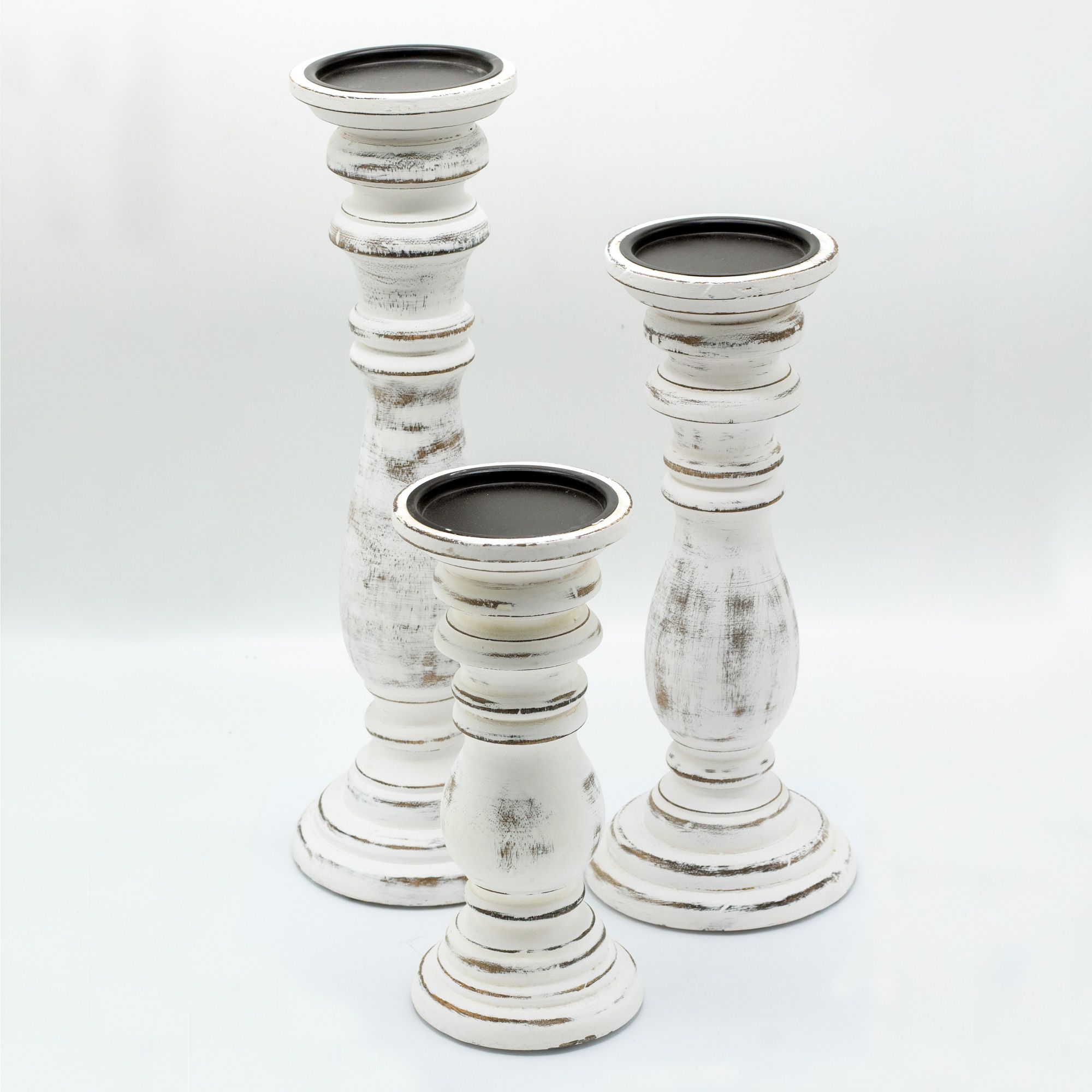 Classic Candle Stand - Whitewash - Medium - Image 2