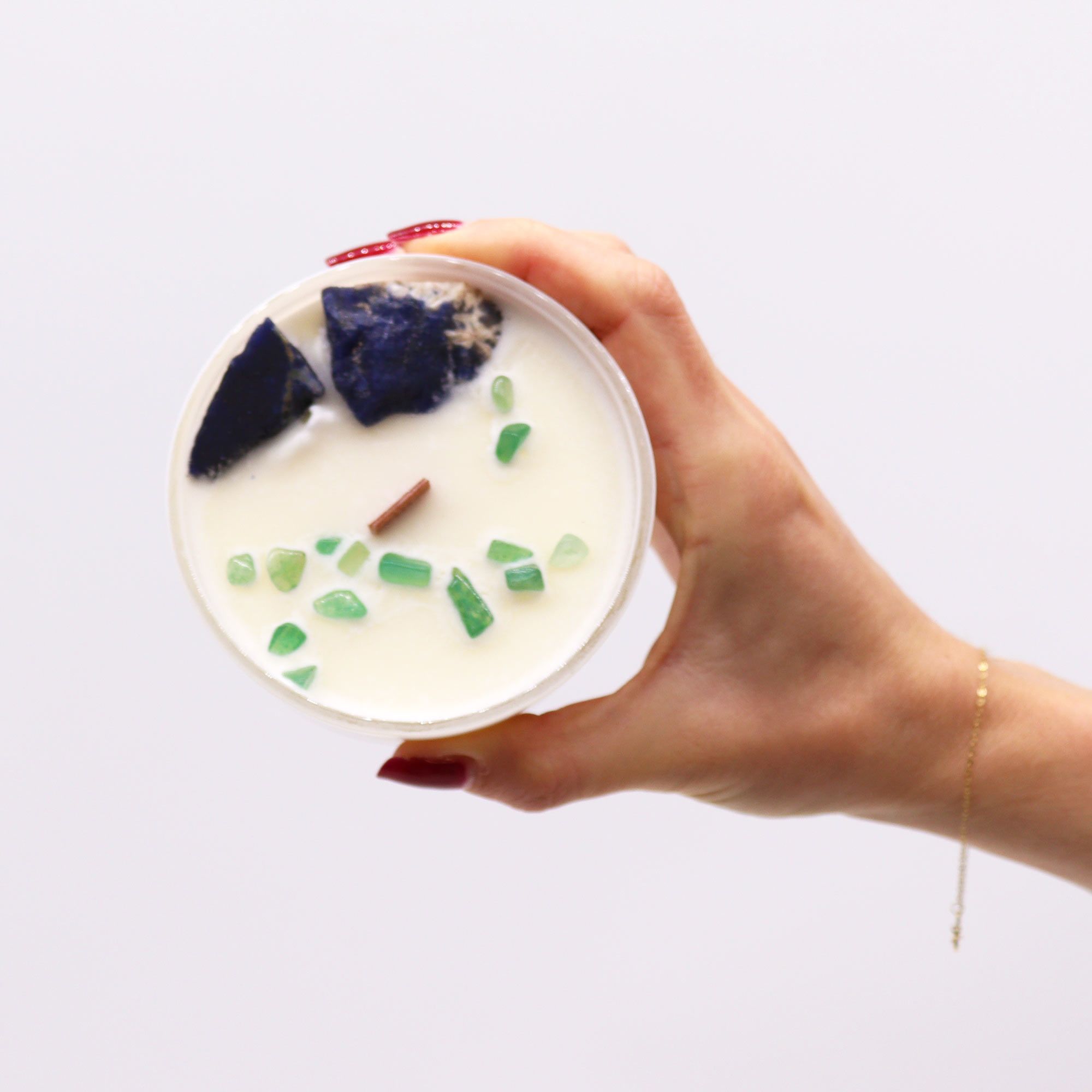 Chakra Crystal Candles - Throat Chakra - Image 4