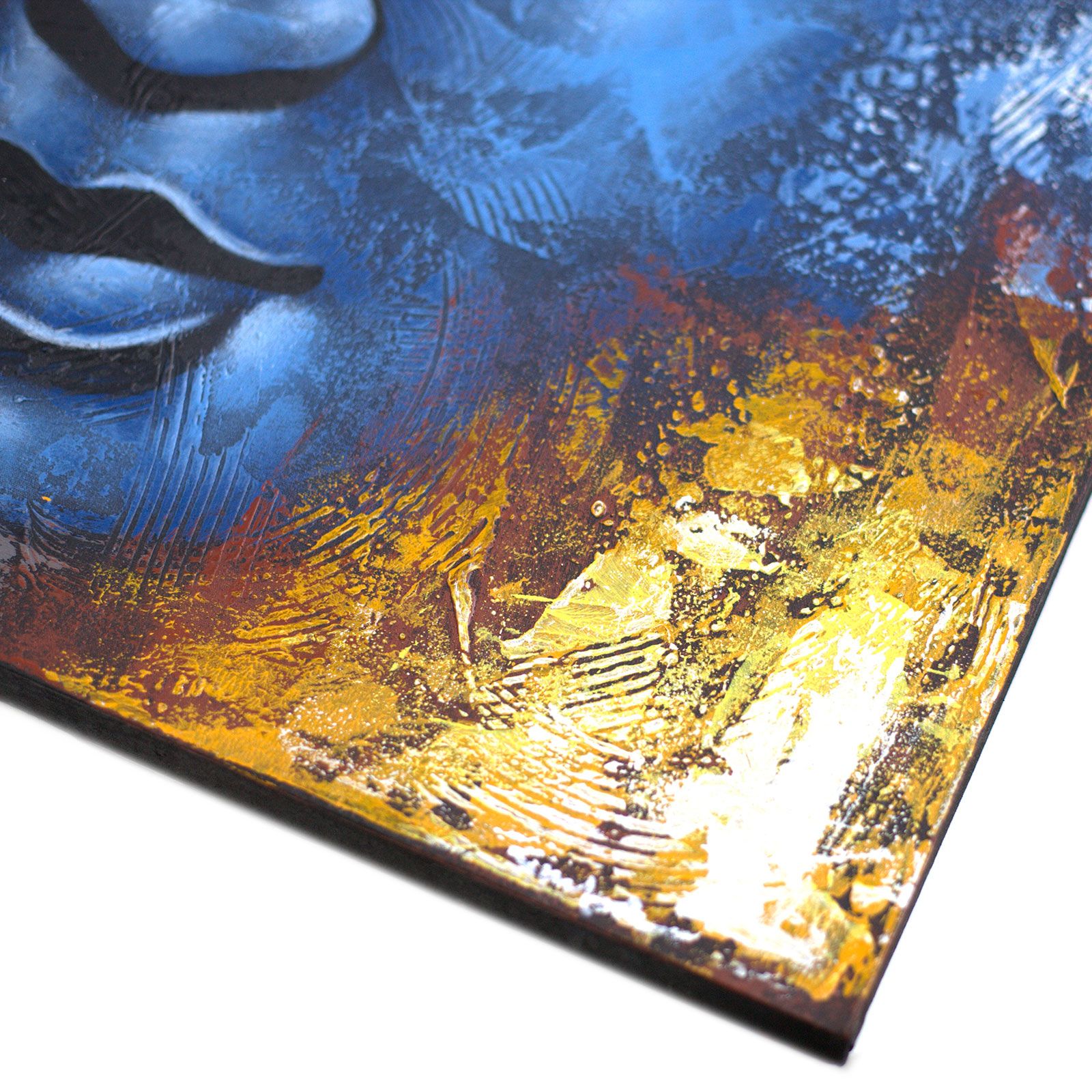 Buddha Painting - Blue Face Abstract - Image 2