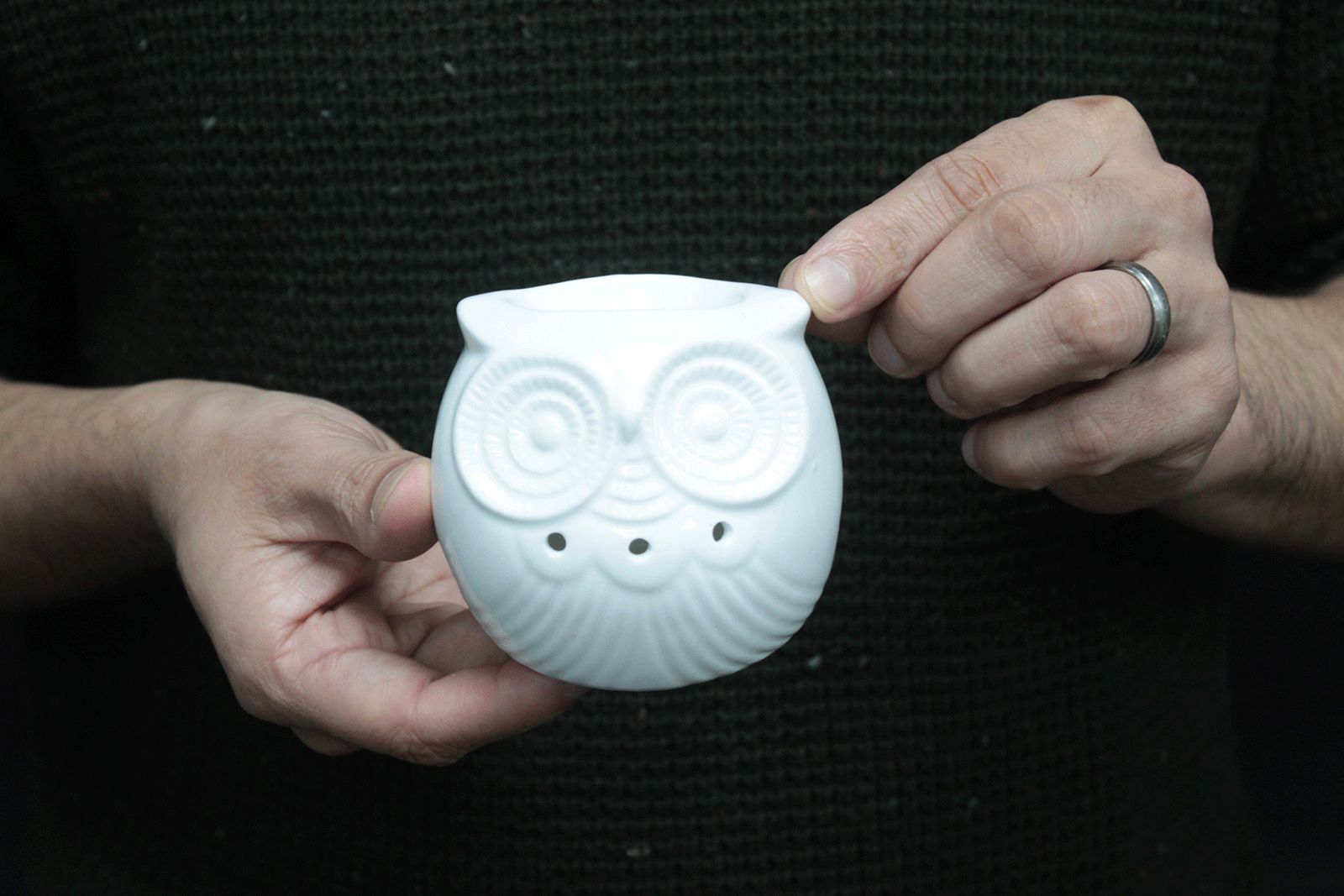 Classic White Oil Burner - Short Owl - Image 3