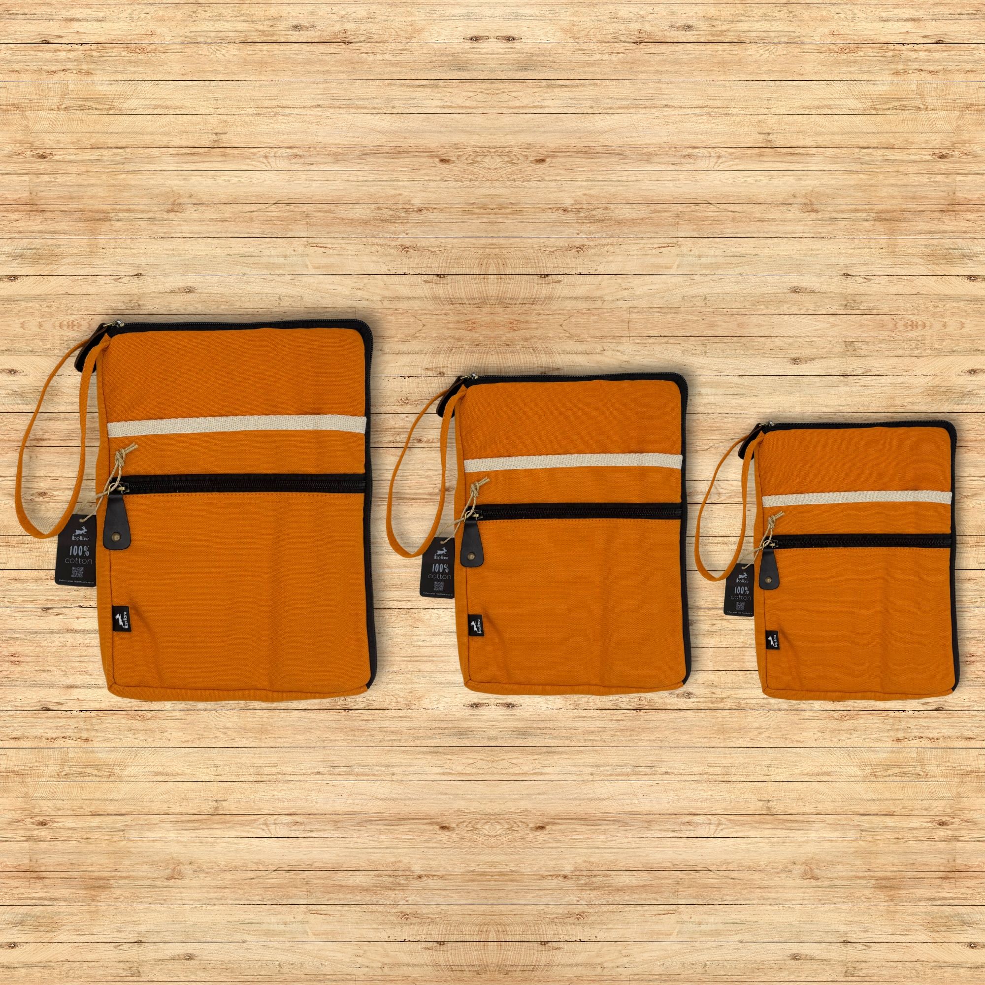 Canvas Travel Laptop Pouch - Orange - Image 3