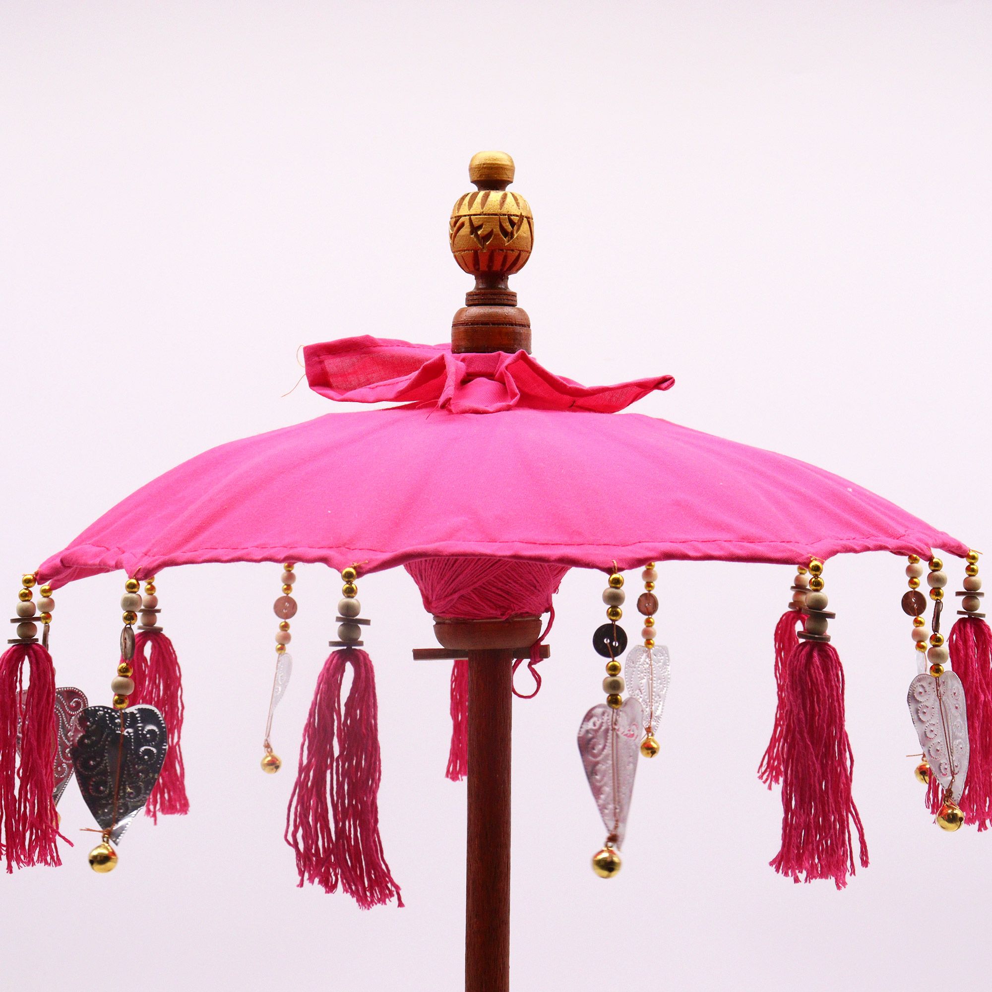 Bali Home Decor Parasol - Cotton - Pink- 40cm - Image 2