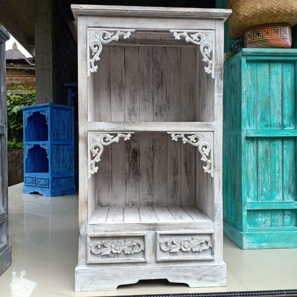 Albasia Bathroom Cabinet - Whitewash - Image 3