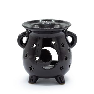 bG9jYWw6Ly9tZWRpYS8xTi9FRS82MFIzMEMxRzZXU0tFRTFOLzQ1ODk5ZmRiLmpwZWc.jpg Cauldron Oil Burner - Moon & Stars - Black