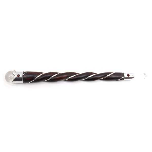 Twisted Wood and Rock Quartz Wand - Image 2