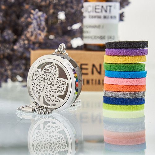 Aromatherapy Diffuser Necklace - Leaf 30mm - Image 2