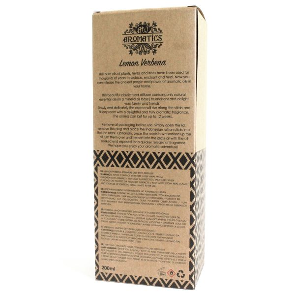 200ml Lemon Verbena Essential Oil Reed Diffuser - Image 3