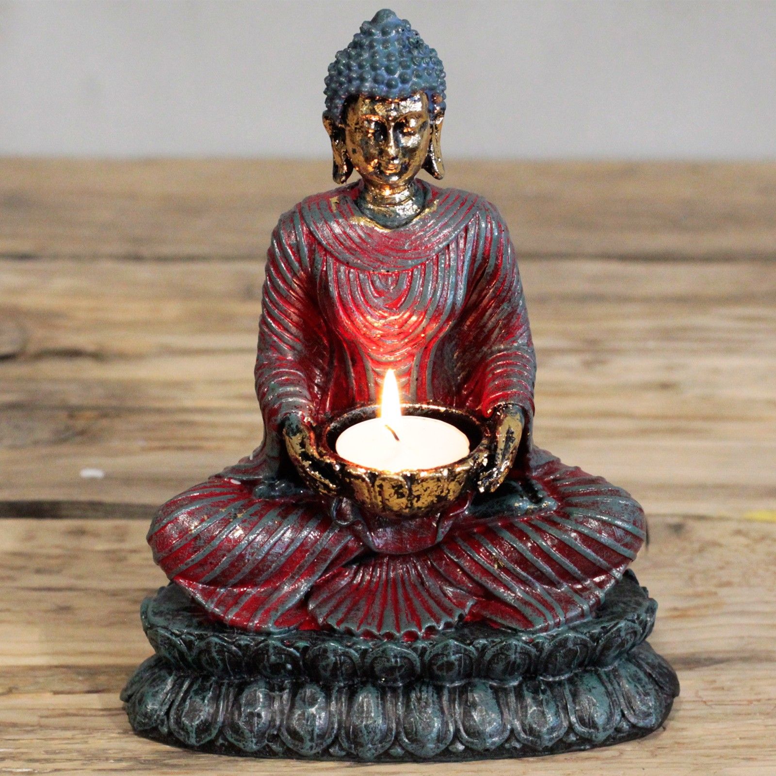 Antique Buddha - Devotee Candle Holder - Image 2