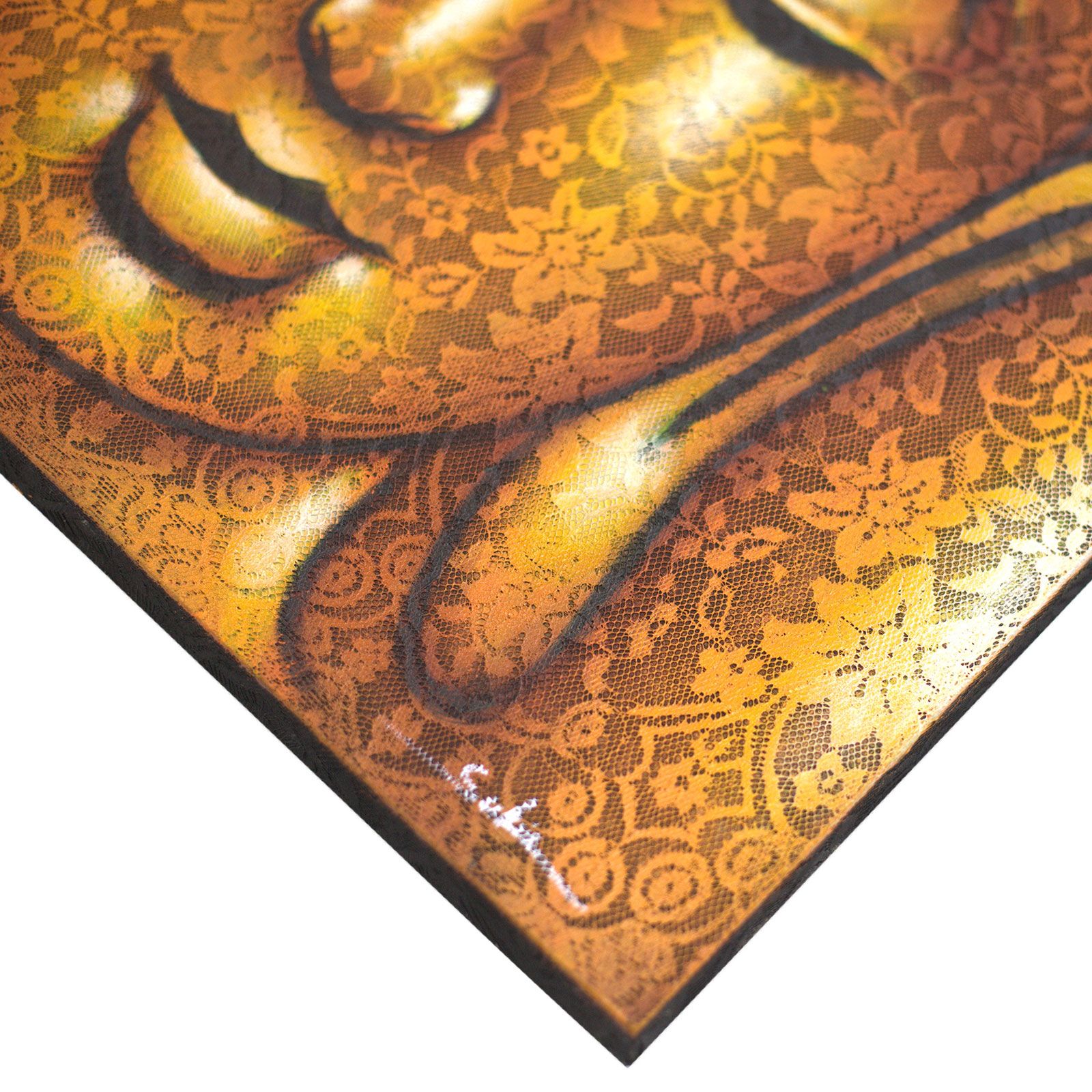 Buddha Painting - Gold Brocade Detail - Image 2